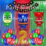 Parti Station Pjmasks Balon Set 2 Yaş Pjmasks Kedi Çocuk Baykuş Kız Kertenkele Çocuk Konsept Doğum Günü Balon Set