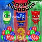 Parti Station Pjmasks Balon Set 3 Yaş Pjmasks Kedi Çocuk Baykuş Kız Kertenkele Çocuk Konsept Doğum Günü Balon Set