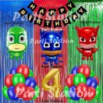 Parti Station Pjmasks Balon Set 4 Yaş Pjmasks Kedi Çocuk Baykuş Kız Kertenkele Çocuk Konsept Doğum Günü Balon Set
