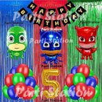 Parti Station Pjmasks Balon Set 5 Yaş Pjmasks Kedi Çocuk Baykuş Kız Kertenkele Çocuk Konsept Doğum Günü Balon Set