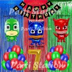 Parti Station Pjmasks Balon Set 7 Yaş Pjmasks Kedi Çocuk Baykuş Kız Kertenkele Çocuk Konsept Doğum Günü Balon Set
