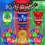 Parti Station Pjmasks Balon Set 8 Yaş Pjmasks Kedi Çocuk Baykuş Kız Kertenkele Çocuk Konsept Doğum Günü Balon Set