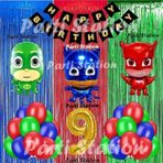 Parti Station Pjmasks Balon Set 9 Yaş Pjmasks Kedi Çocuk Baykuş Kız Kertenkele Çocuk Konsept Doğum Günü Balon Set