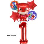 Parti Station Pjmasks Baykuş Kız 1 Yaş Konsept Doğum Günü Balon Set Pijamaskeliler Baykuş Kız Tema Parti Balon Set
