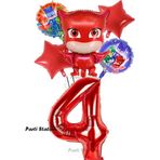 Parti Station Pjmasks Baykuş Kız 4 Yaş Konsept Doğum Günü Balon Set Pijamaskeliler Baykuş Kız Tema Parti Balon Set