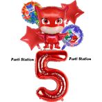 Parti Station Pjmasks Baykuş Kız 5 Yaş Konsept Doğum Günü Balon Set Pijamaskeliler Baykuş Kız Tema Parti Balon Set