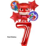 Parti Station PjMasks Baykuş Kız 7 Yaş Konsept Doğum Günü Balon Set Pijamaskeliler Baykuş Kız Tema Parti Balon Set
