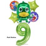 Parti Station Pjmasks Kertenkele Çocuk 9 Yaş Doğum Günü Balon Set Pijamaskeliler Kertenkele Çocuk Tema Balon Set