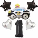 Parti Station Polis Arabası 1 Yaş Balon Set Balon Folyo Set Konsept Set Yaş Balon Set