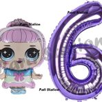Parti Station Prenses Lol Bebek 6 Yaş Balon Ve Mor Rakam Balon Doğum Günü Parti Set