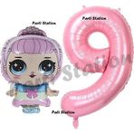 Parti Station Prenses Lol Bebek 9 Yaş Balon Ve Pembe Rakam Balon Doğum Günü Parti Set