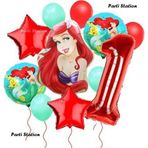 Parti Station . Prensesi Deniz Kızı Prenses Ariel Konsept 1 Yaş Doğum Günü Balon Set Aquaman Ariel Balon Set