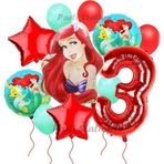 Parti Station . Prensesi Deniz Kızı Prenses Ariel Konsept 3 Yaş Doğum Günü Balon Set Aquaman Ariel Balon Set