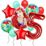 Parti Station . Prensesi Deniz Kızı Prenses Ariel Konsept 5 Yaş Doğum Günü Balon Set Aquaman Ariel Balon Set