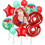Parti Station . Prensesi Deniz Kızı Prenses Ariel Konsept 8 Yaş Doğum Günü Balon Set Aquaman Ariel Balon Set
