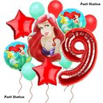 Parti Station . Prensesi Deniz Kızı Prenses Ariel Konsept 9 Yaş Doğum Günü Balon Set Aquaman Ariel Balon Set