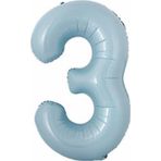 Parti Station Rakam Folyo Balon Bebek Mavisi Mavi 3 Yaş Balon 76 Cm Sayı Balon Uçan Balon Helyum Balon
