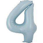 Parti Station Rakam Folyo Balon Bebek Mavisi Mavi 4 Yaş Balon 76 Cm Sayı Balon Uçan Balon Helyum Balon
