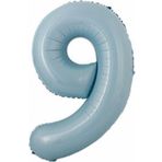 Parti Station Rakam Folyo Balon Bebek Mavisi Mavi 9 Yaş Balon 76 Cm Sayı Balon Uçan Balon Helyum Balon