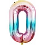 Parti Station Rakam Folyo Balon Gökkuşağı Rakam Balon Renkli 0 Yaş Balon 76 Cm Sayı Balon Uçan Balon Helyum Balon