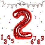 Parti Station Rakam Folyo Balon Kırmızı Rakam Balon Kırmızı 2 Yaş Balon 76 Cm Sayı Balon Uçan Balon Helyum Balon