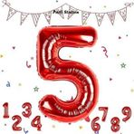 Parti Station Rakam Folyo Balon Kırmızı Rakam Balon Kırmızı 5 Yaş Balon 76 Cm Sayı Balon Uçan Balon Helyum Balon