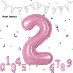 Parti Station Rakam Folyo Balon Pembe Rakam Balon Bebek Pembe 2 Yaş Balon 76 Cm Sayı Balon Uçan Balon Helyum Balon