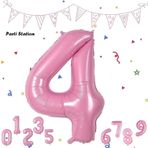 Parti Station Rakam Folyo Balon Pembe Rakam Balon Bebek Pembe 4 Yaş Balon 76 Cm Sayı Balon Uçan Balon Helyum Balon