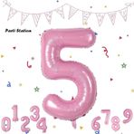 Parti Station Rakam Folyo Balon Pembe Rakam Balon Bebek Pembe 5 Yaş Balon 76 Cm Sayı Balon Uçan Balon Helyum Balon