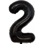 Parti Station Rakam Folyo Balon Siyah Rakam Balon Siyah 2 Yaş Balon 76 Cm Sayı Balon Uçan Balon Helyum Balon