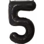 Parti Station Rakam Folyo Balon Siyah Rakam Balon Siyah 5 Yaş Balon 76 Cm Sayı Balon Uçan Balon Helyum Balon