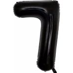 Parti Station Rakam Folyo Balon Siyah Rakam Balon Siyah 7 Yaş Balon 76 Cm Sayı Balon Uçan Balon Helyum Balon