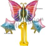 Parti Station Rengarenk Kelebek Konsept 1 Yaş Doğum Günü Balon Set Butterfly Bahar Tema Doğum Günü Balon