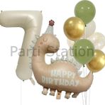 Parti Station Retro Dinozor 7 Yaş Balon Set Bohem Renkler Dinozor Tema Doğum Günü Balon Retro Balon Set