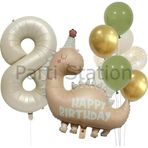 Parti Station Retro Dinozor 8 Yaş Balon Set Bohem Renkler Dinozor Tema Doğum Günü Balon Retro Balon Set