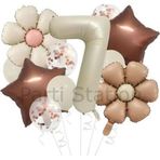 Parti Station Retro Renk Papatya Konsept 7 Yaş Balon Set Retro Renk Tema Doğum Günü Parti Balon Set
