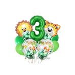 Parti Station Safari Jungle Yeşil Rakam 3 Yaş Balon Set PSSFRYSL1