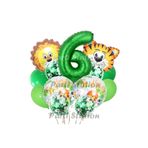 Parti Station Safari Jungle Yeşil Rakam 6 Yaş Balon Set PSSFRYSL1