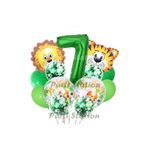 Parti Station Safari Jungle Yeşil Rakam 7 Yaş Balon Set PSSFRYSL1