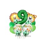 Parti Station Safari Jungle Yeşil Rakam 9 Yaş Balon Set PSSFRYSL1