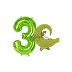 Parti Station Safari Timsah Yeşil 3 Yaş Doğum Günü Balon Set PSTİMSAHBSY