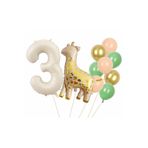 Parti Station Safari Zürafa 3 Yaş Doğum Günü Yıldızlı Balon Set PSZURAFA2BS