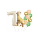 Parti Station Safari Zürafa 7 Yaş Doğum Günü Yıldızlı Balon Set PSZURAFA2BS