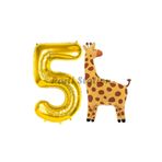 Parti Station Safari Zürafa Gold 5 Yaş Doğum Günü Balon Set PSZÜRAFABSG
