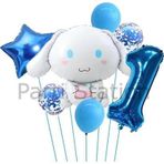 Parti Station Sanrio Kuromi Cinnamon 1 Yaş Balon Set Anime Hello Kitty Kuromi Cinnamon Konsept Doğum Günü Balon