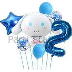 Parti Station Sanrio Kuromi Cinnamon 2 Yaş Balon Set Anime Hello Kitty Kuromi Cinnamon Konsept Doğum Günü Balon