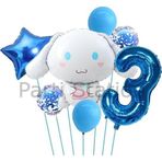 Parti Station Sanrio Kuromi Cinnamon 3 Yaş Balon Set Anime Hello Kitty Kuromi Cinnamon Konsept Doğum Günü Balon