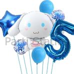 Parti Station Sanrio Kuromi Cinnamon 5 Yaş Balon Set Anime Hello Kitty Kuromi Cinnamon Konsept Doğum Günü Balon