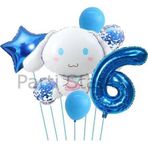 Parti Station Sanrio Kuromi Cinnamon 6 Yaş Balon Set Anime Hello Kitty Kuromi Cinnamon Konsept Doğum Günü Balon