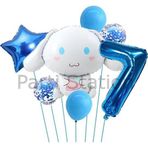 Parti Station Sanrio Kuromi Cinnamon 7 Yaş Balon Set Anime Hello Kitty Kuromi Cinnamon Konsept Doğum Günü Balon